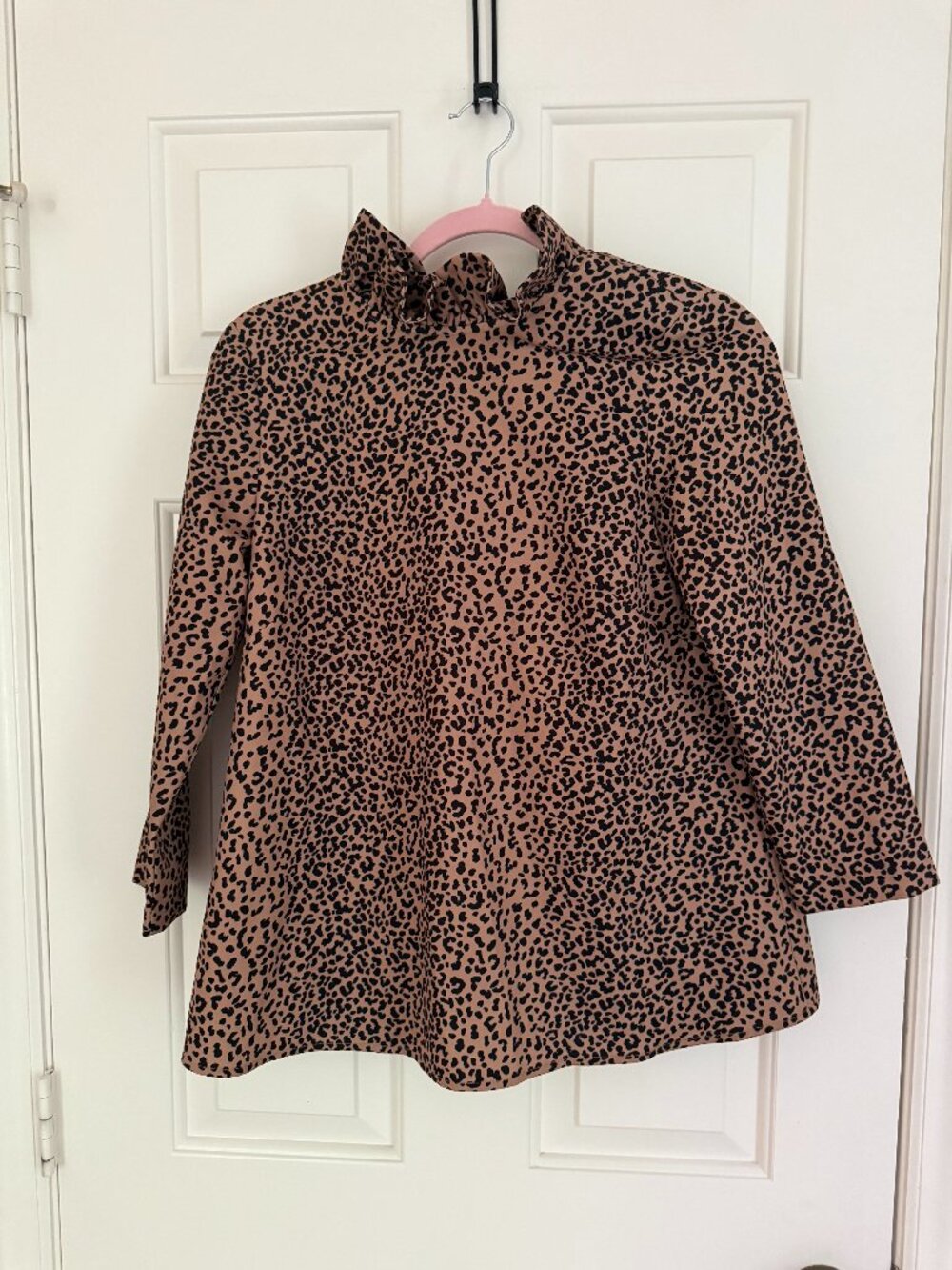 Tuckernuck animal print top ruffle top with bow on back size XS